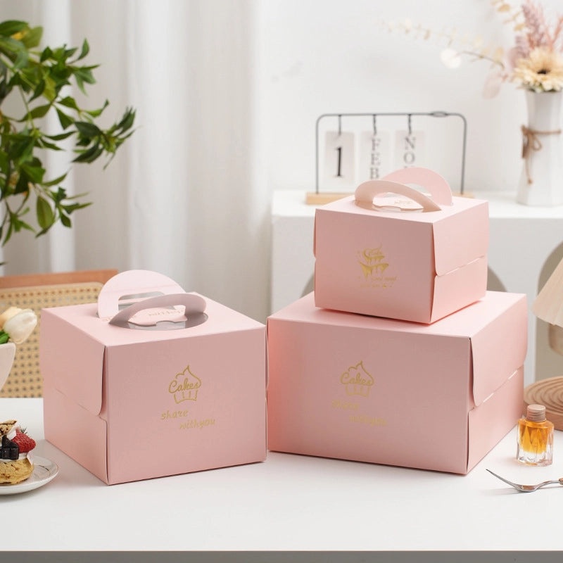 加厚便携生日蛋糕包装盒，适用4寸及6寸蛋糕，烘焙防潮盒|蛋糕包装盒及配件