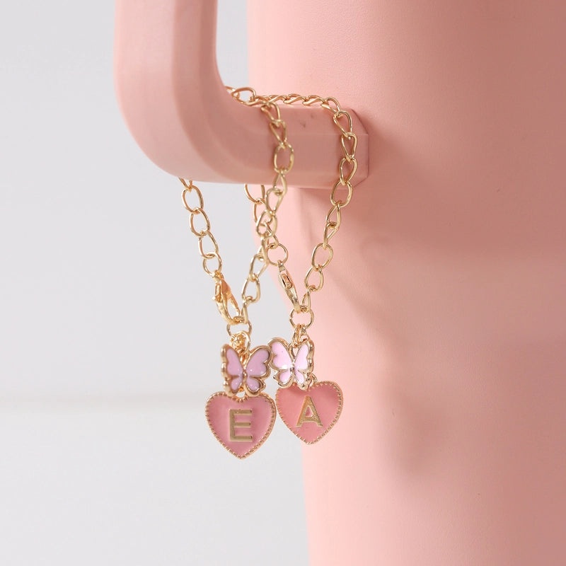 Cute Heart & Butterfly Enamel Alloy Pendant for Women | Jewelry & Accessories