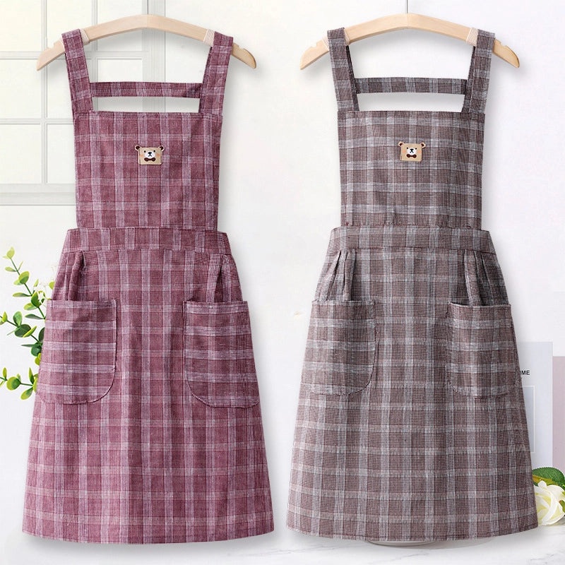 Cute Princess Style Pure Cotton Apron for Women Summer Cooking Both Home and Catering | Kitchen Aprons & Accessories
