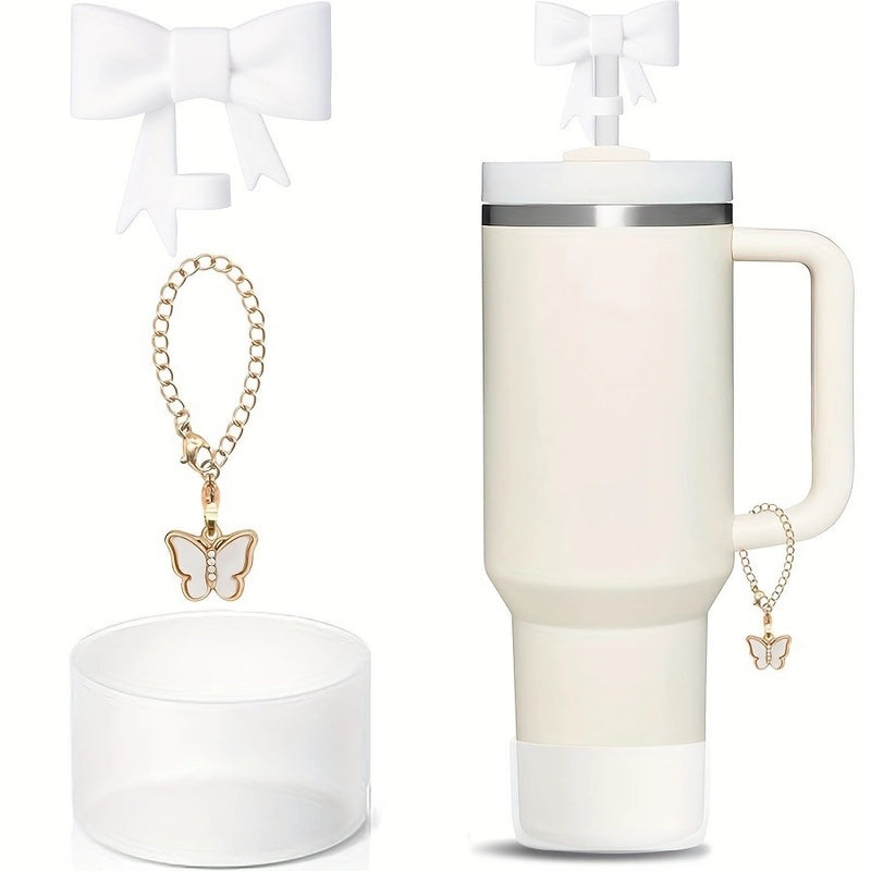 Silica Gel Straw Decorative Cap Set - Cute Casual Solid Color Cover for Drink Straws|Kitchen & Dining Accessories