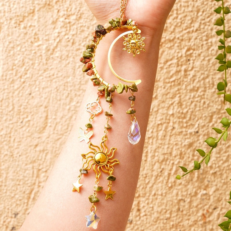 2 Pieces Bohemian Moon Crystal Suncatchers for Wall Decor|Home Decor