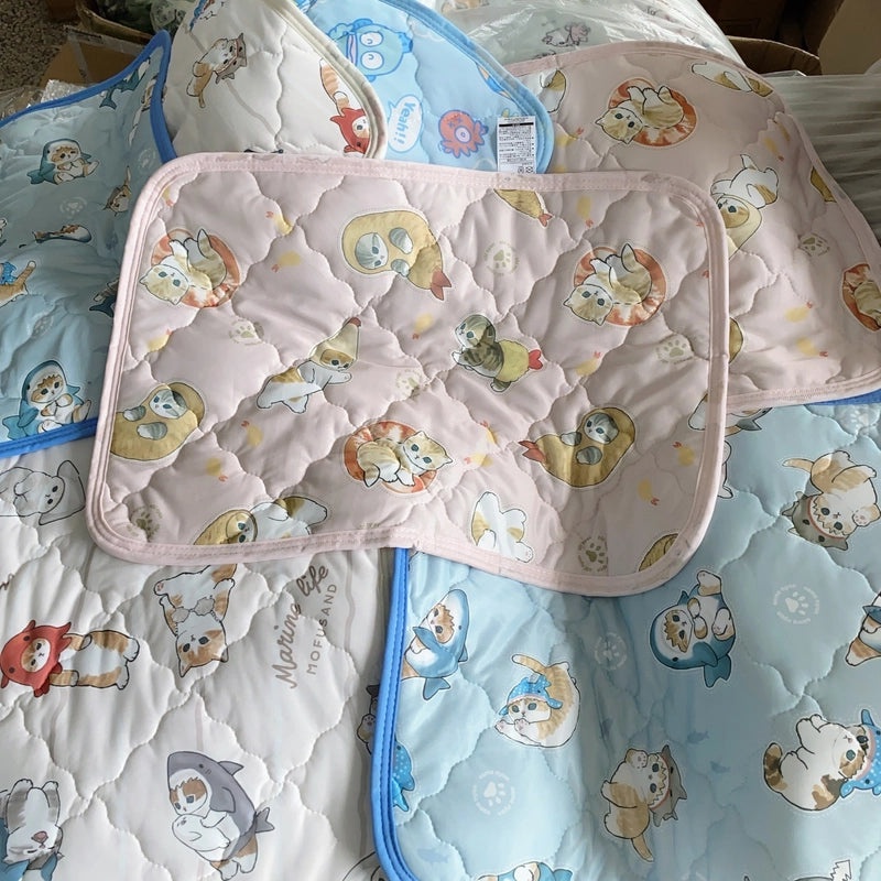 Cool Quilted Summer Pillow Mat with Mofusand Bread Thief Design Ugly Fish Print|Home & Living/Table Linens & Textiles