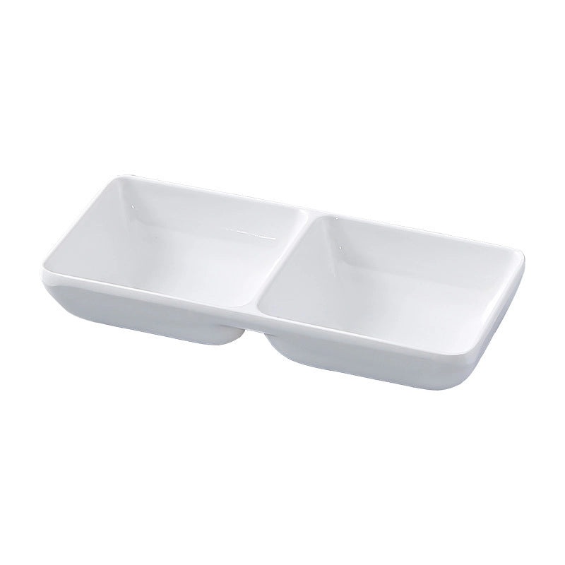 White Melamine Round Three-Compartment Sauce Dish Imitation Porcelain for Restaurant Hot Pot Serving|Kitchen & Dining Accessories