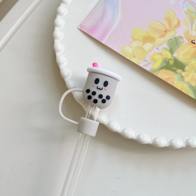 Adorable Cartoon Milk Tea Cup PVC Charm 1pc|Keychains & Charms