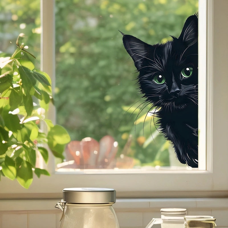 Adorable Cat PVC Wall Decal for Window Decoration | Home Decor & Wall Stickers