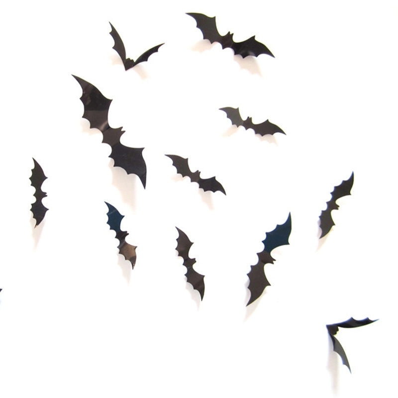 3D Halloween Bat Wall Decals Self-Adhesive PVC Stickers Spooky Home Party Decor|Halloween Decorations