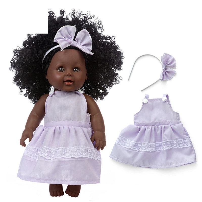 12 Inch African Baby Girl Doll Realistic Simulation Newborn Baby Doll|Dolls & Accessories