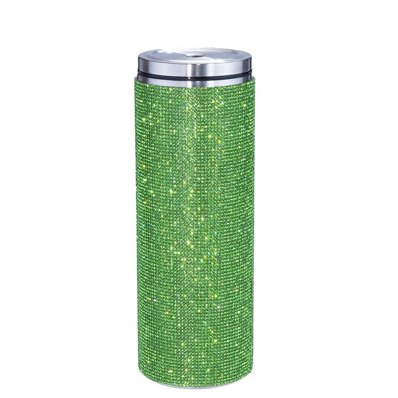 20oz Stainless Steel Straight Diamond Rhinestone Vacuum Straw Coffee Cup | Drinkware & Tumblers