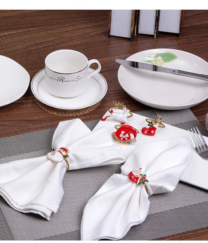 Multicolor Alloy Napkin Ring for Casual Vacation Dining 1 Piece|Home & Kitchen Tableware Napkin Rings