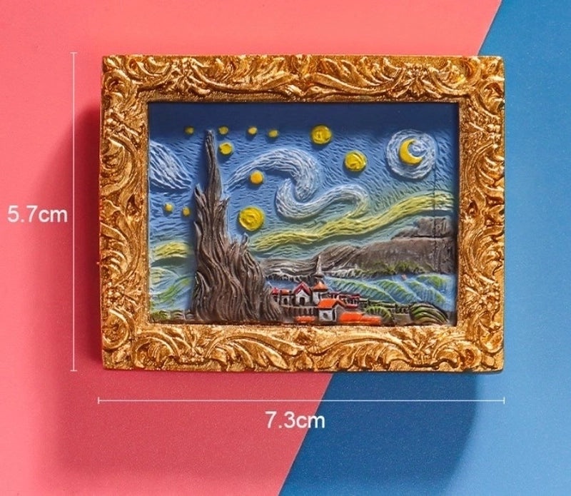 Vintage Style Oil Painting Resin Fridge Magnet|Home Decor Accessories