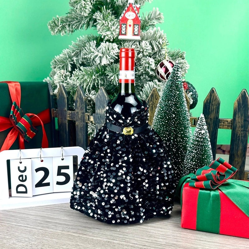 Christmas Minimalist Solid Color Dress Bottle Covers for Party Tableware|Home & Party Supplies