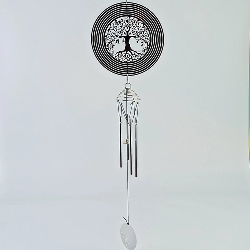 15CM Stainless Steel Life Tree Rotating Bearing Wind Chimes Hanging Craft Ornaments|Home Decor