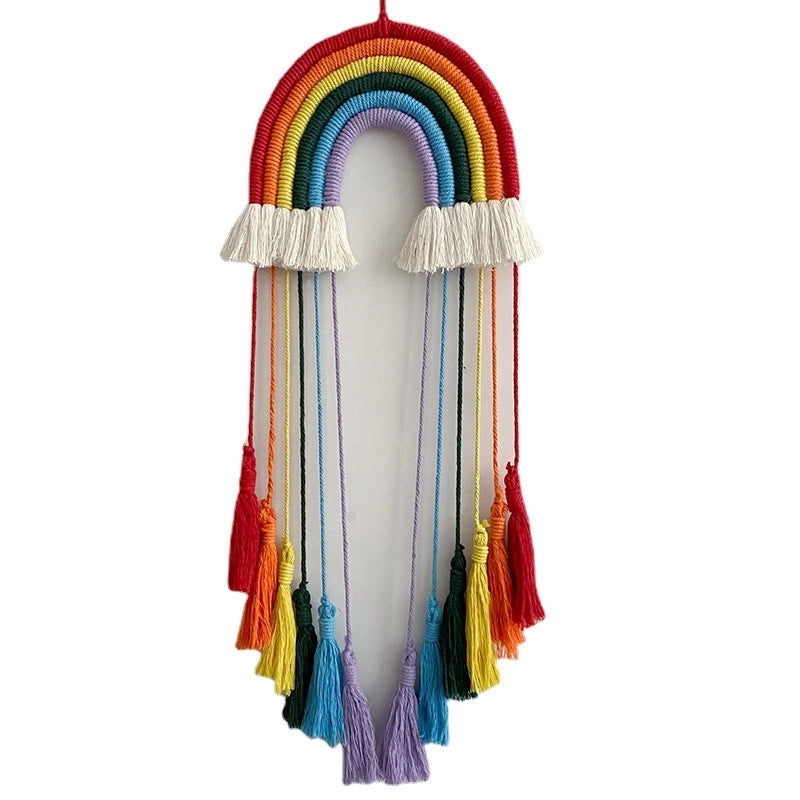 Nordic Cotton Rope Rainbow Wall Hanging, Creative Bedroom Pendant for Girls & Kids, Kids Room B&B Decoration|Home Decor