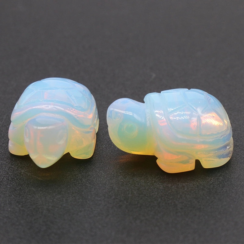 Adorable Tortoise Agate Tiger Eye Opal Decorative Figurines|Home Decor & Collectibles