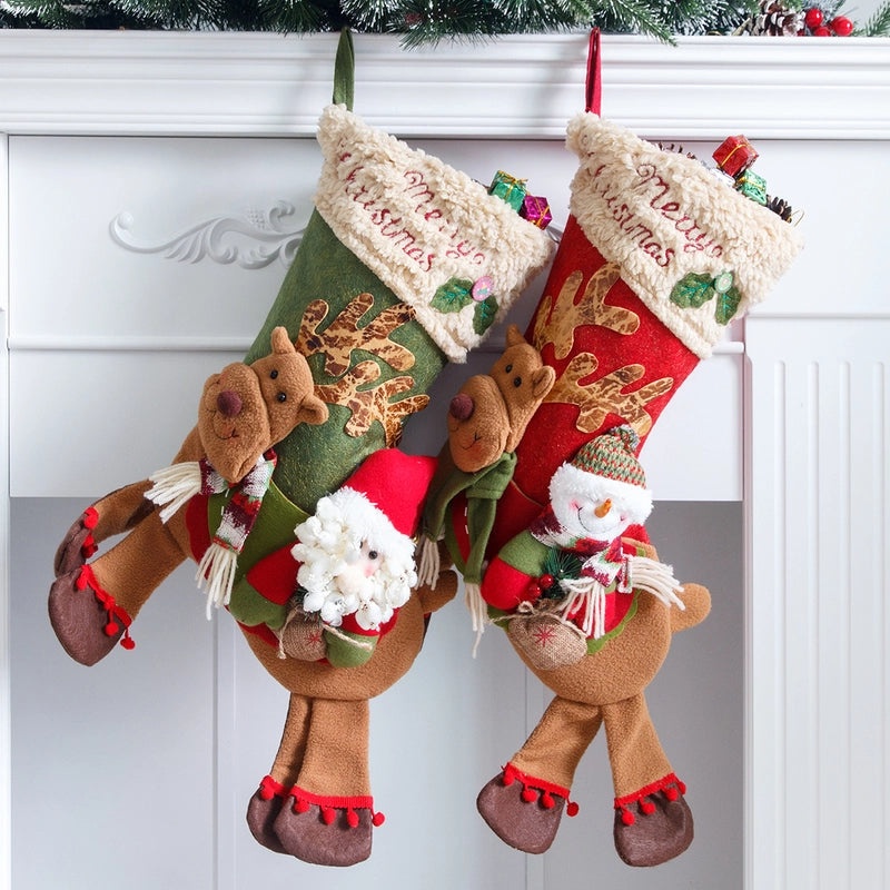 Kids Christmas Socks with Santa Snowman Reindeer Design | Christmas Accessories