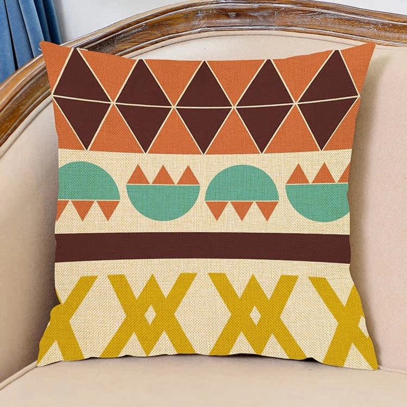 Bohemian Geometric Printed Polyester Pillow Covers for Couch and Sofa Decor|Home Decor & Pillows