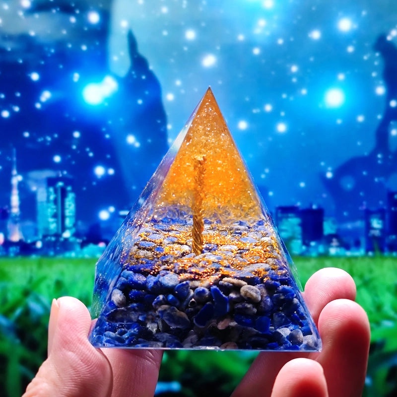 Crystal Ball Gravel Pyramid Resin Crafts Desktop Decoration Unique Station Ornament|Home Decor