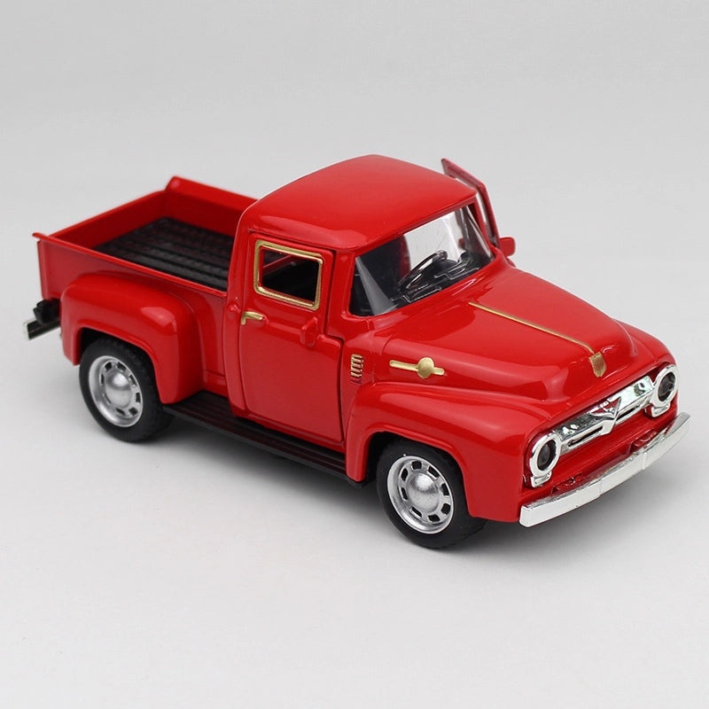 Retro Metal Pickup Car Model Ornament Classic Alloy Toy Vehicle Gift|Car Accessories
