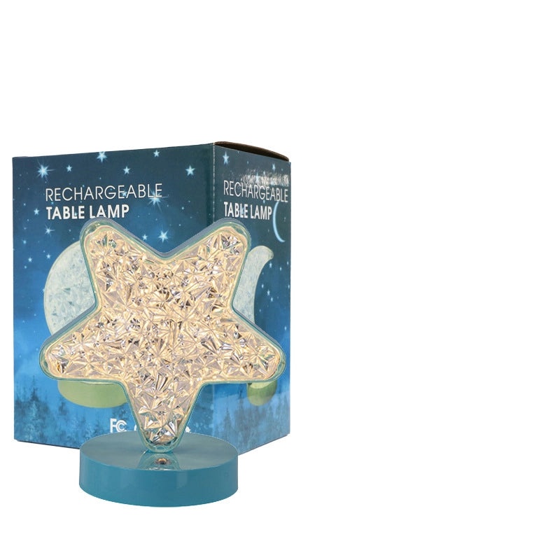 LED Stars and Moon Table Lamp Touch Rechargeable Bedside Night Light Small Modern Bedroom Decor|Home Lighting