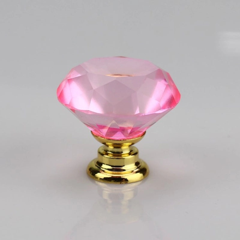 Transparent Crystal Diamond Single Hole Drawer Handle Small Cabinet Furniture Hardware|Cabinet Handles