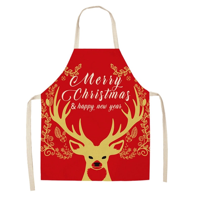 Holiday Themed Synthetic Fiber Apron with Text Design 1 Piece|Kitchen & Dining Accessories