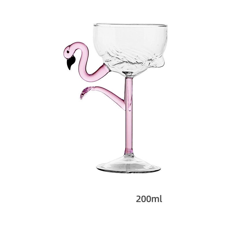 Adorable Flamingo Design Glass Wine Goblet 1 Piece|Drinkware & Bar Accessories