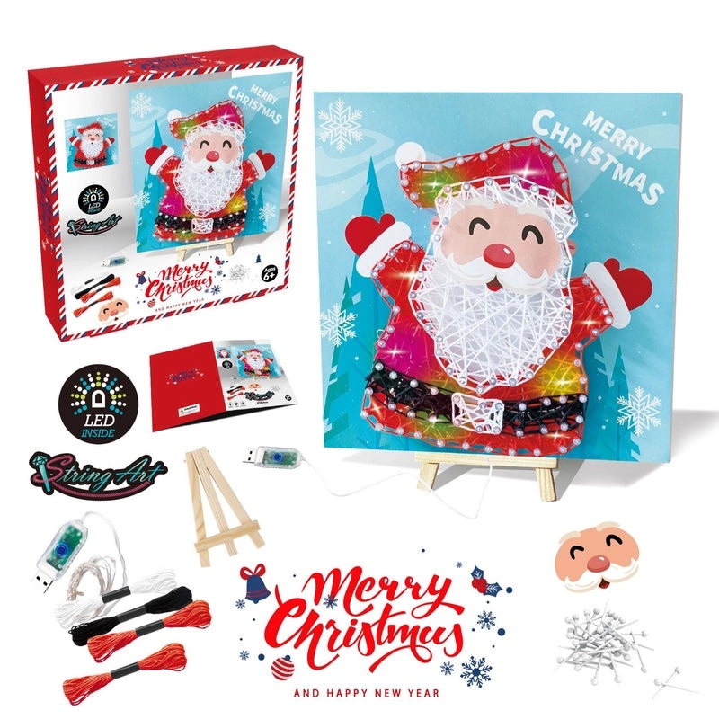 Christmas Drawing Board with Santa Claus and Elk Plastic Figurines|Holiday Decorations