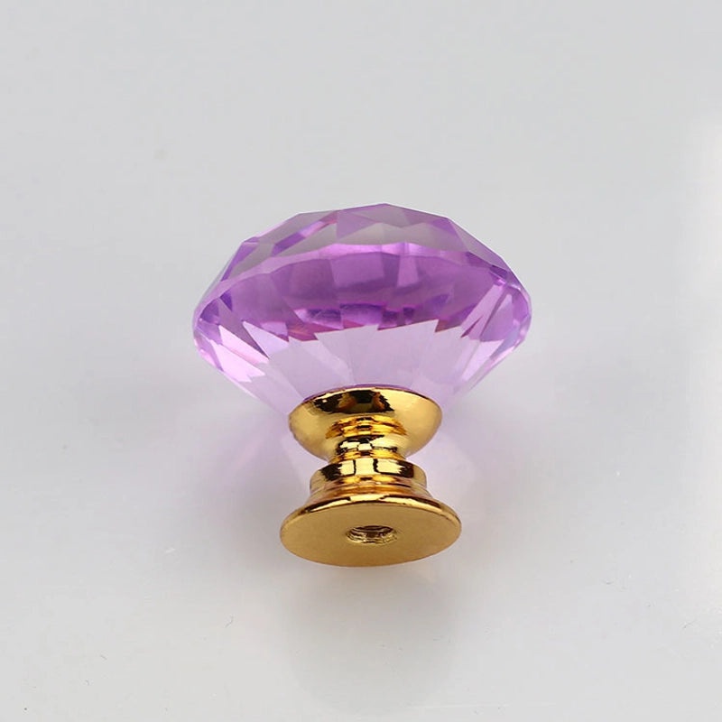 Transparent Crystal Diamond Single Hole Drawer Handle Small Cabinet Furniture Hardware|Cabinet Handles