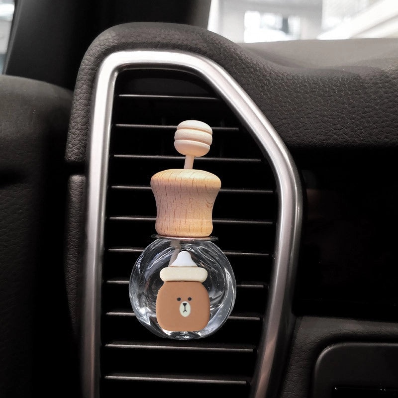 Cartoon Milk Tea Color Car Air Vent Perfume Bottle Cute Aromatherapy Ornament | Car Accessories