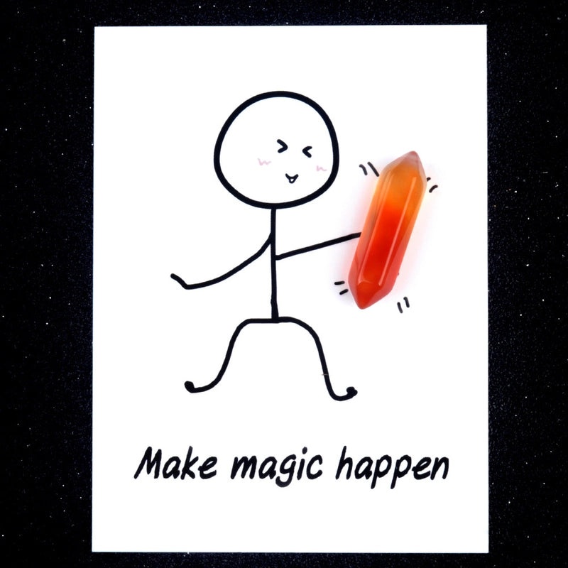 Double Tip Hexagon Prism Smile Gemstone Card Unisex Jewelry Accessory | Unisex Jewelry