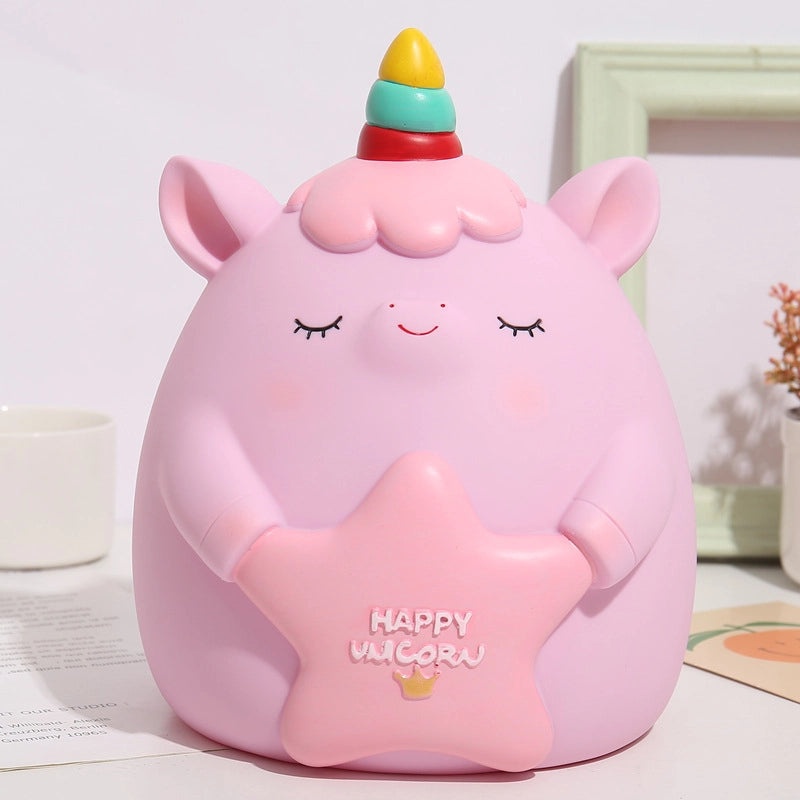 Cartoon Piggy Bank Resin Figurine Toy|Home Decor & Collectibles