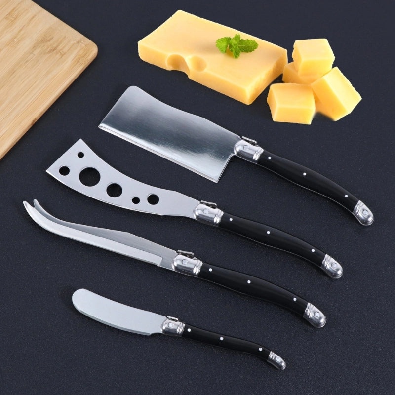 Stainless Steel Cheese Knife with Black Plastic Handle | Kitchen Utensils