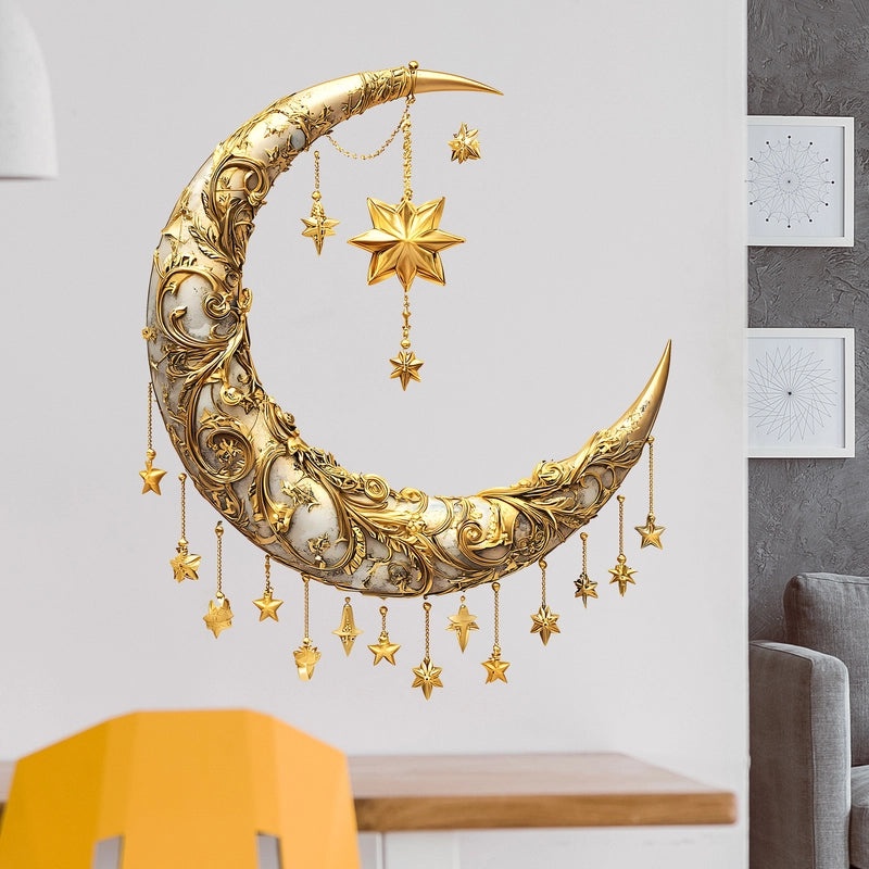 Elegant Moon PVC Wall Decal for Window Decoration | Home Decor Wall Stickers