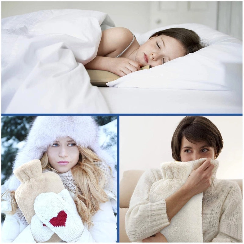 Plush Water-Injected Rubber Hot Water Bag for Winter Warmth Hand Warmer Heat Pack for Back Neck Shoulder Baby|Home & Garden Accessories