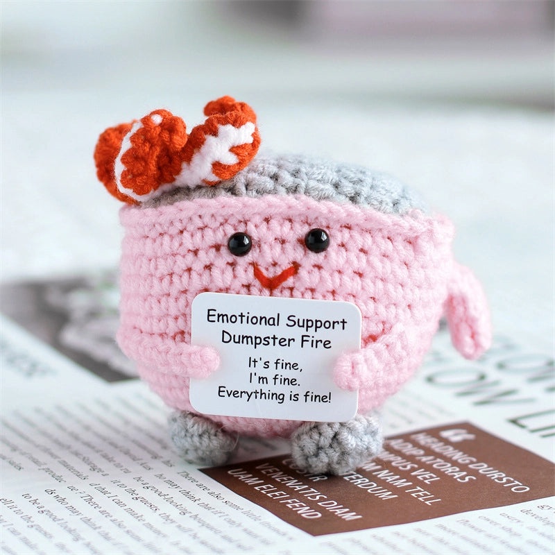 Knitted Fire Extinguisher Doll Cute Funny Plush Positive Energy Ornament|Home Decor Accessories