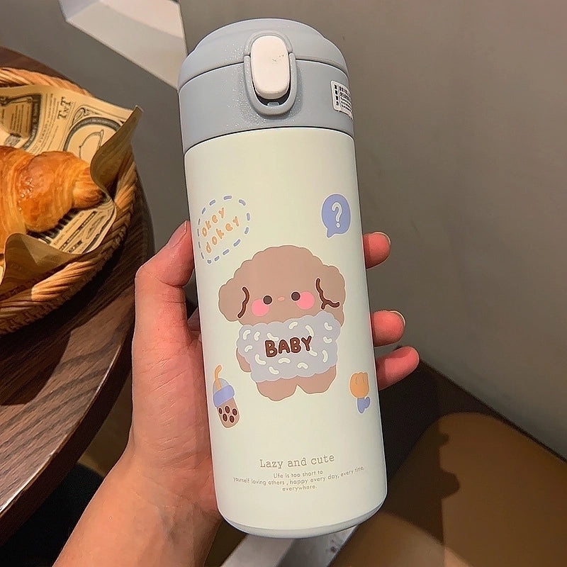 Adorable Cartoon Stainless Steel Vacuum Flask 1 Pc | Drinkware & Thermos Cups