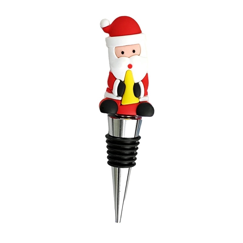 Christmas Santa Claus Wine Bottle Stopper with PVC and Alloy Silica Gel | Kitchen & Dining Accessories