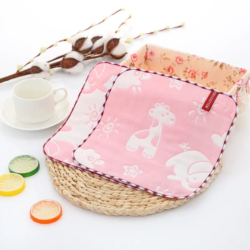 Adorable Cartoon Cotton Baby Burp Cloths Soft Absorbent Accessories for Newborns|Baby Accessories