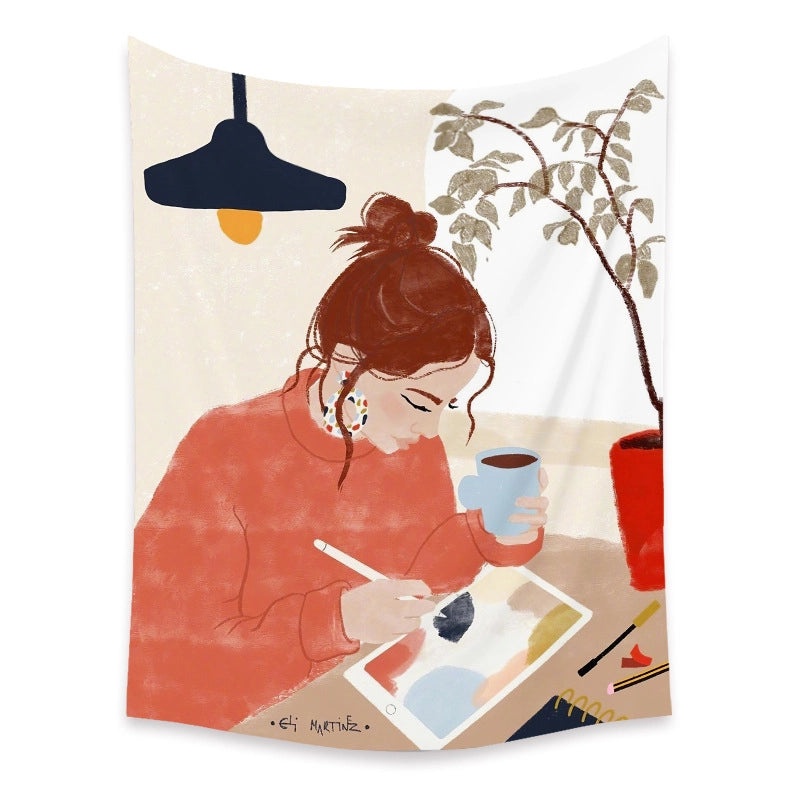 Minimalist Figure Wall Tapestry for Home and Printing Room Decor | Home Decor