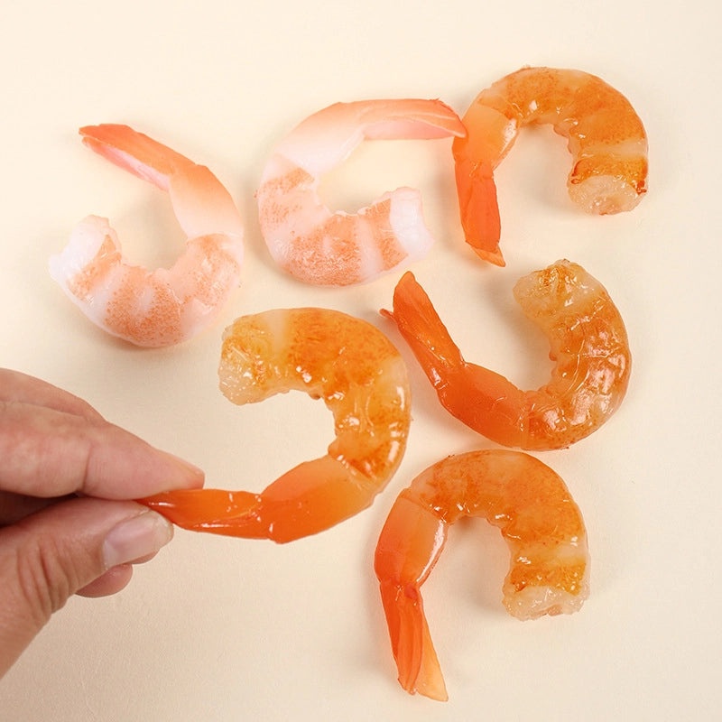 仿真虾模型PVC影视道具餐厅装饰趣味仿真食物虾尾|餐厅装饰品