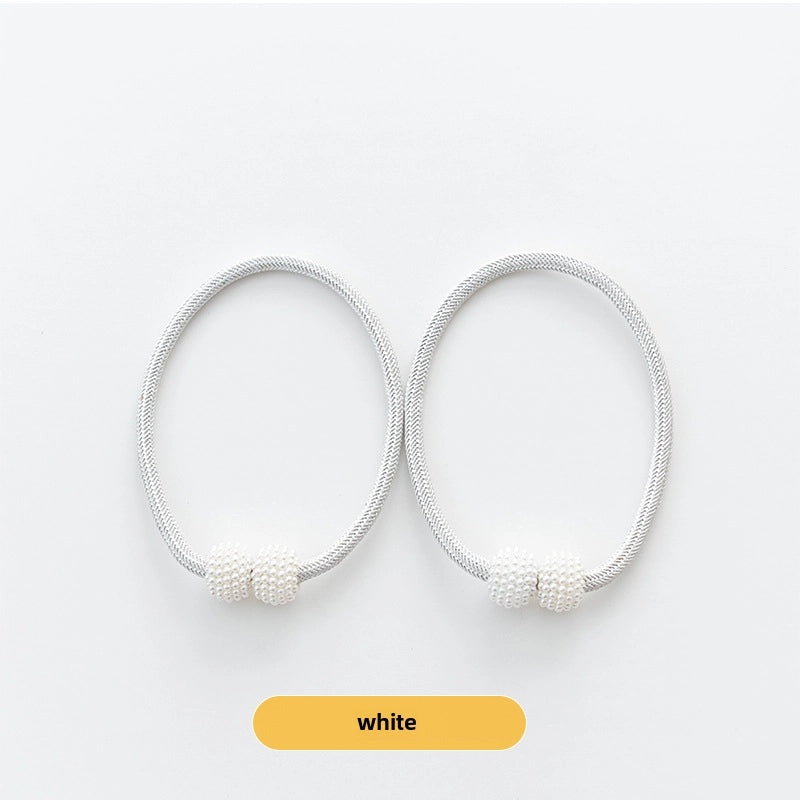 Affordable Pearl Magnetic Buckle Curtain Strap No Drilling Easy Install | Home Decor Curtain Accessories
