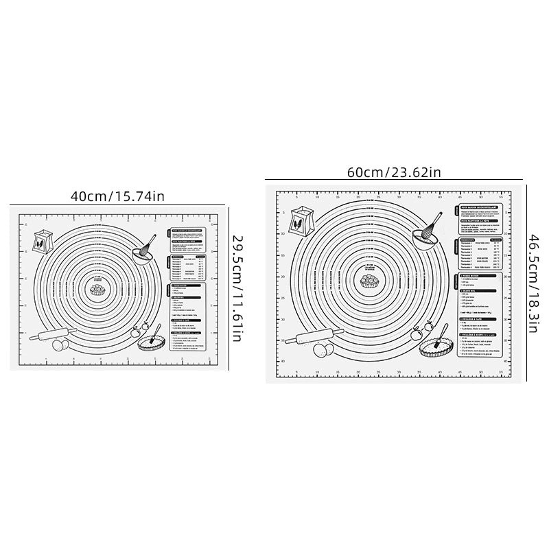 Extra Large Silicone Baking Mat 45x60cm Thickened Kneading Pad with Measurement Scale | Kitchen Tools & Gadgets