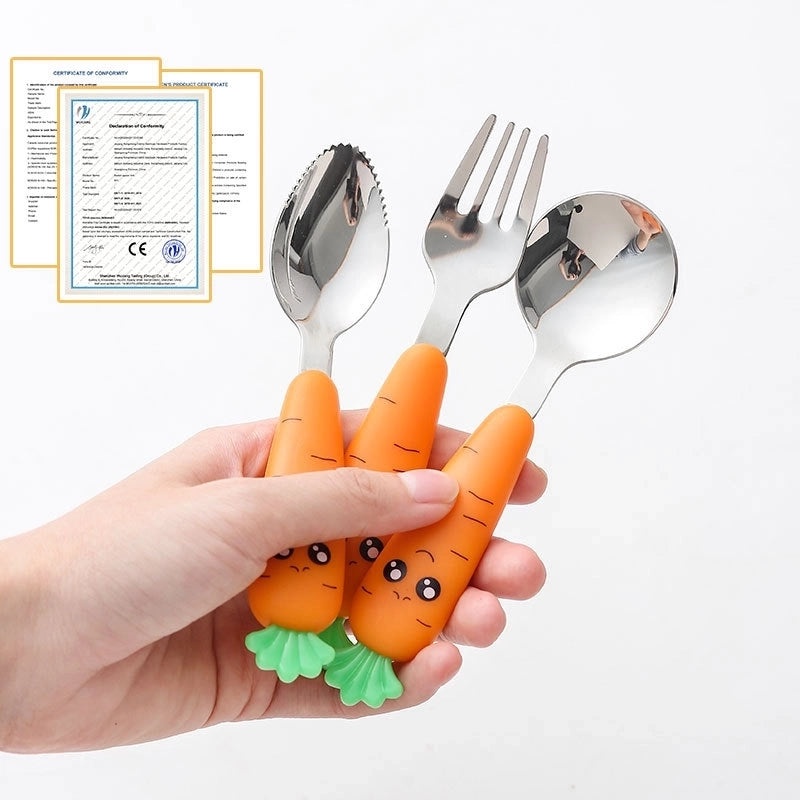 Adorable Carrot-Themed Stainless Steel Utensil 1 Piece|Kitchen & Dining Tableware