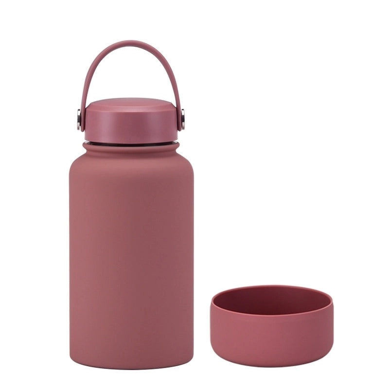 Stylish Solid Color Stainless Steel Water Bottle with Silicone Sleeve 1 Piece|Drinkware & Bottles