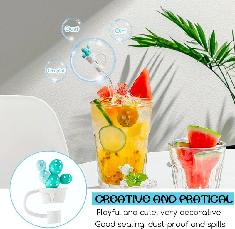 Women's Silicone Straw Covers Daily Drinkware Flower Star Strawberry