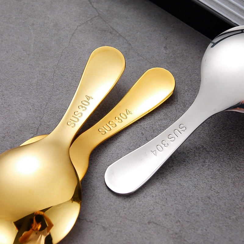 304 Stainless Steel Mini Spoon Short Handle Perfect for Kids Ice Cream Dessert Tea Travel Outdoor Use|Kitchen & Dining Accessories