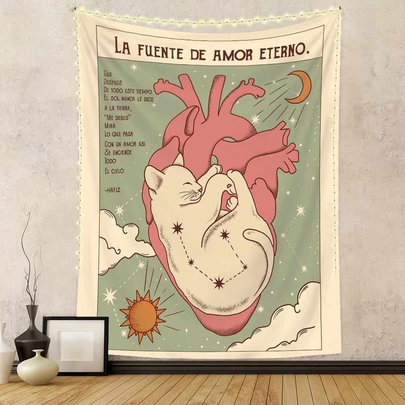 Vintage Cartoon Polyester Wall Hanging | Home Decor & Tapestries