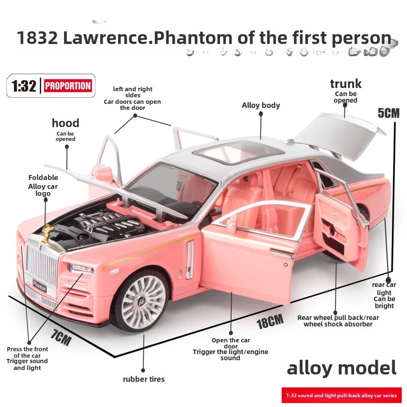 1:32 Scale Rolls Royce Phantom Alloy Car Model with Opening Doors Children’s Luxury Toy & Decorative Ornament|玩具模型车