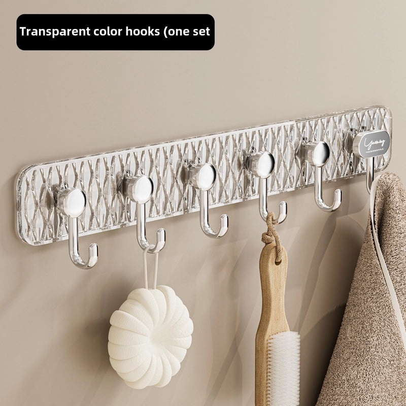 Strong Adhesive Transparent Door Hangers for Clothes Towels Kitchen Non-Perforated Dormitory Use | Home Organization Accessories