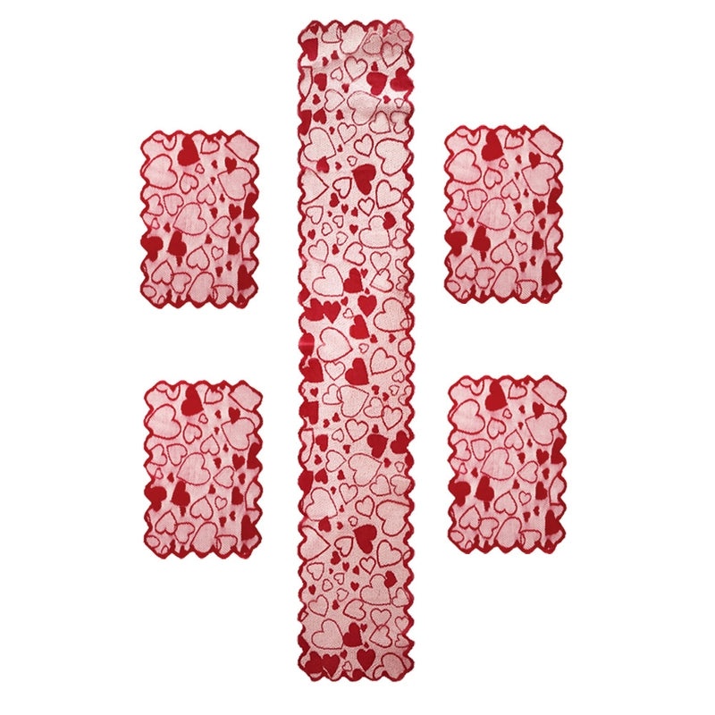 Romantic Heart-Shaped Solid Color Polyester Tablecloth for Valentine’s Day Casual Elegance | Home Decor Table Linens